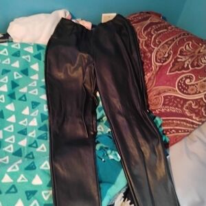 Black Faux Leather Pants